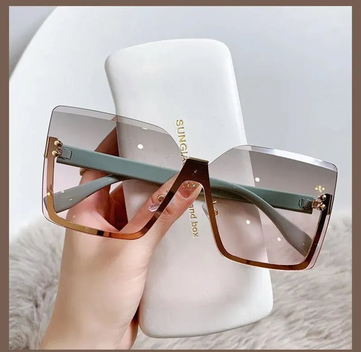 New European And American Style Half-frame Metal Sunglasses