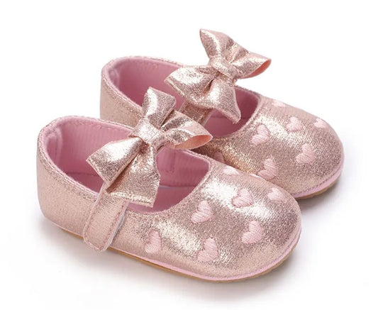Be My Valentine 💝 New Fashion Newborn Baby Flats, Pink Baby Shoes Non-slip Cloth Soled, Glam ✨ Baby Collection