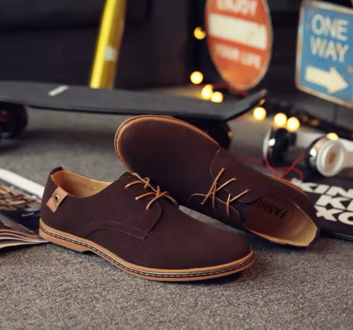 Zapatos de vestir clásicos Oxford de piel de ante para hombre