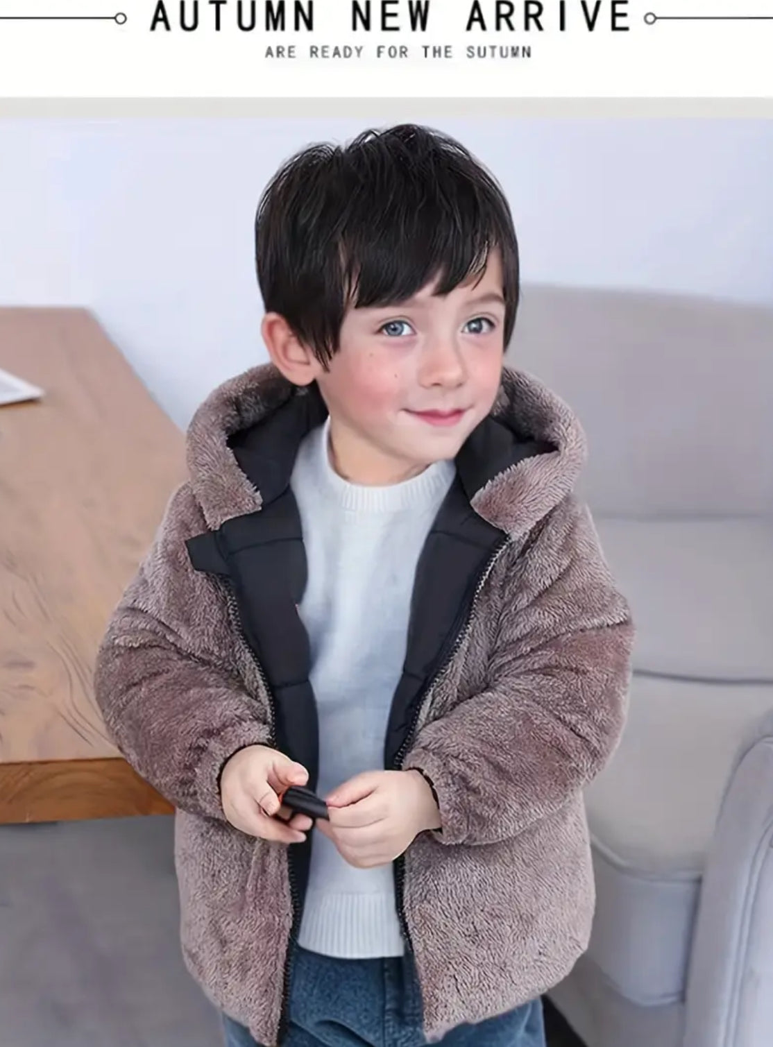 “Warm Bear” Hooded Jacket - Cute Ears Design, Reversible, Zip-Up Coat for Winter