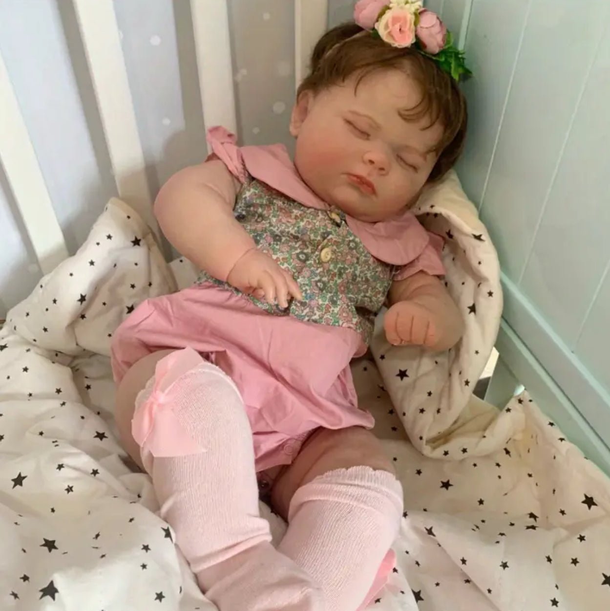 “Rose” 24inch Sleeping Reborn Baby Doll With Soft Silicone Skin, Newborn