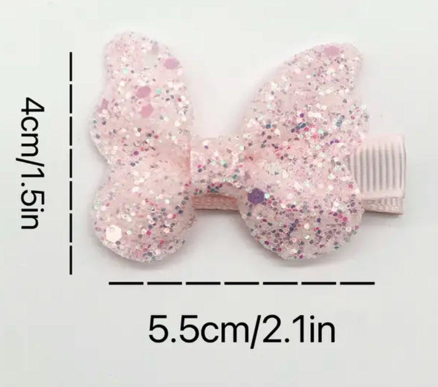 Glitter Bow, Side Clips Hair Accessories, 1 piece