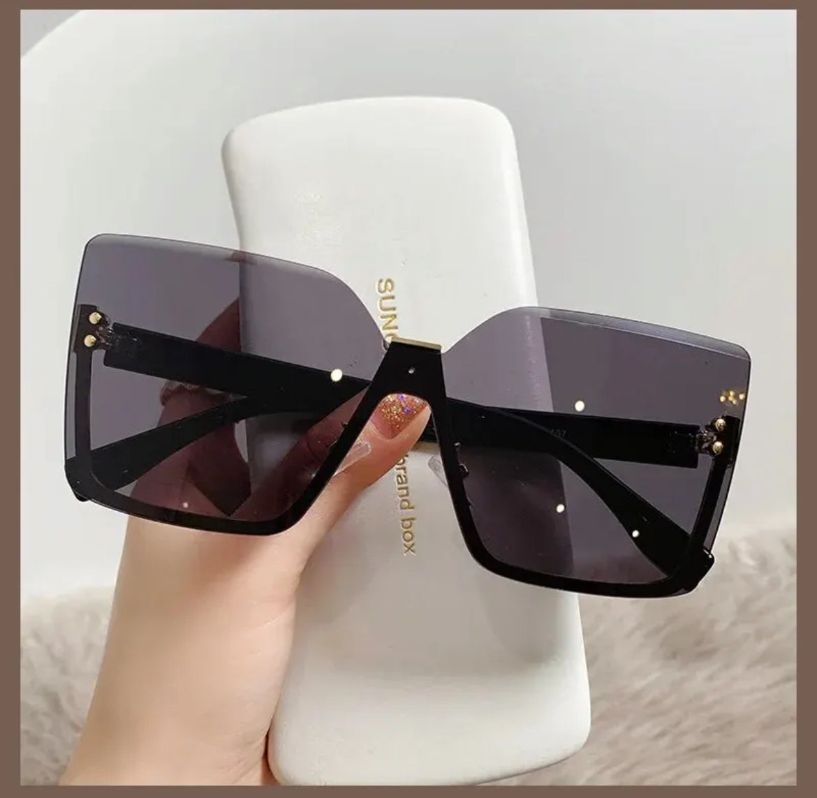 New European And American Style Half-frame Metal Sunglasses