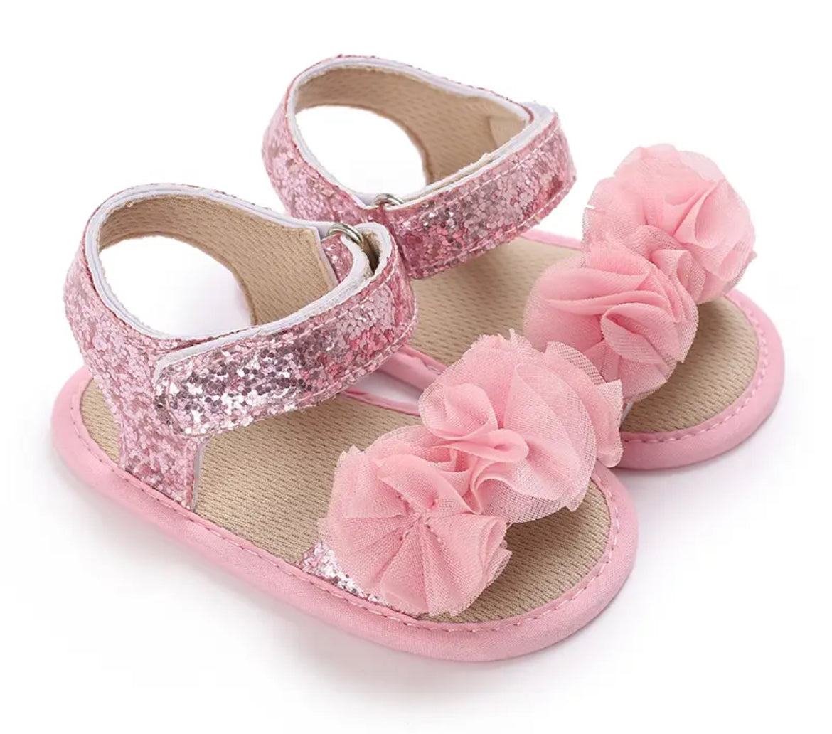 Be My Valentine 💝 New Fashion Newborn Baby Flats, Pink Baby Shoes Non-slip Cloth Soled, Glam ✨ Baby Collection
