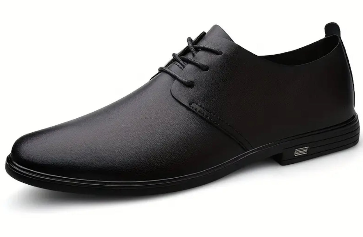 Zapatos formales de cuero partido para hombre, antideslizantes, con cordones