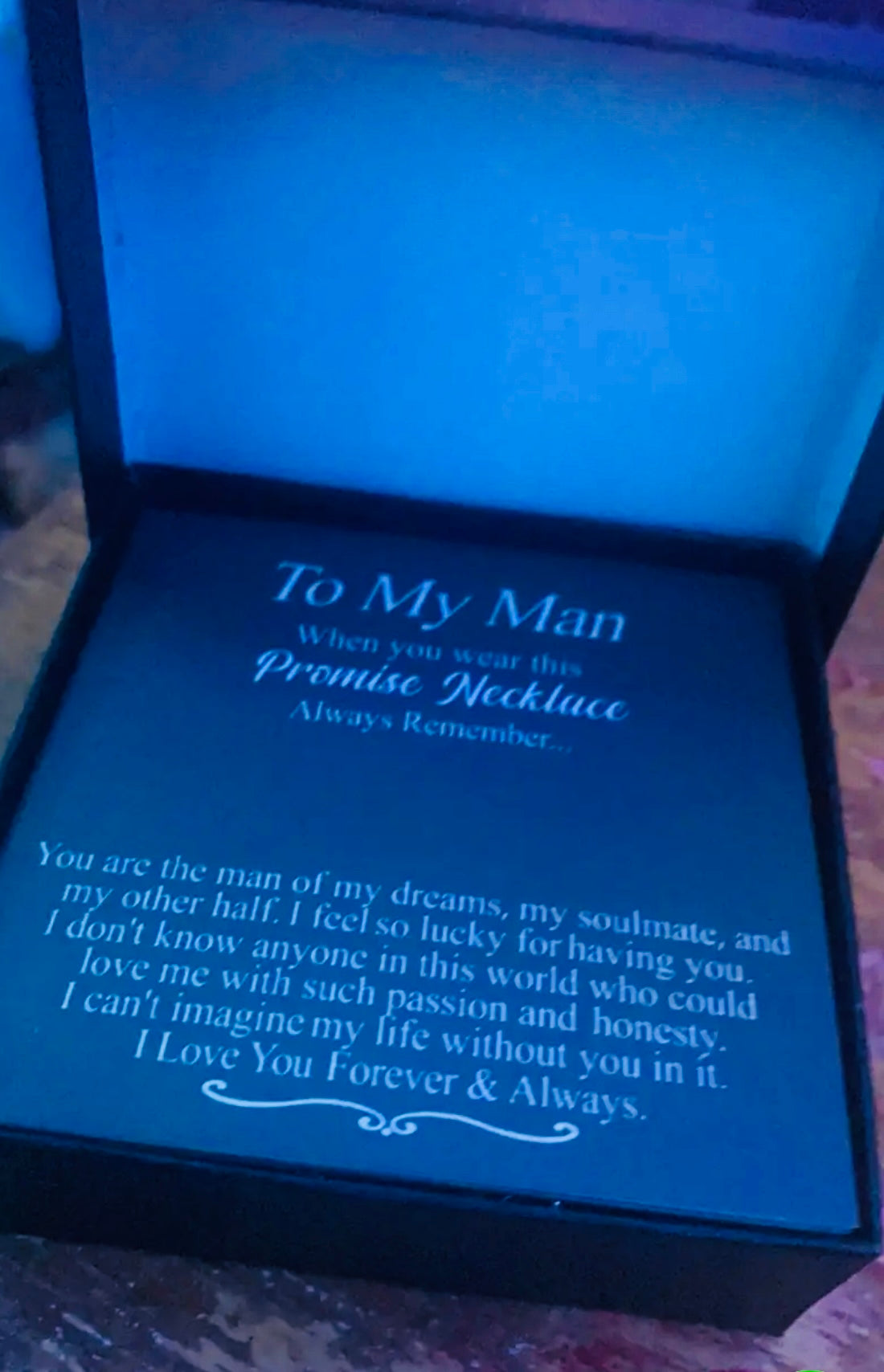 ‘To My Man’ Stainless Steel Link Chain Necklace + Card & Box