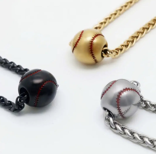 1pc Stainless Steel Baseball Necklace