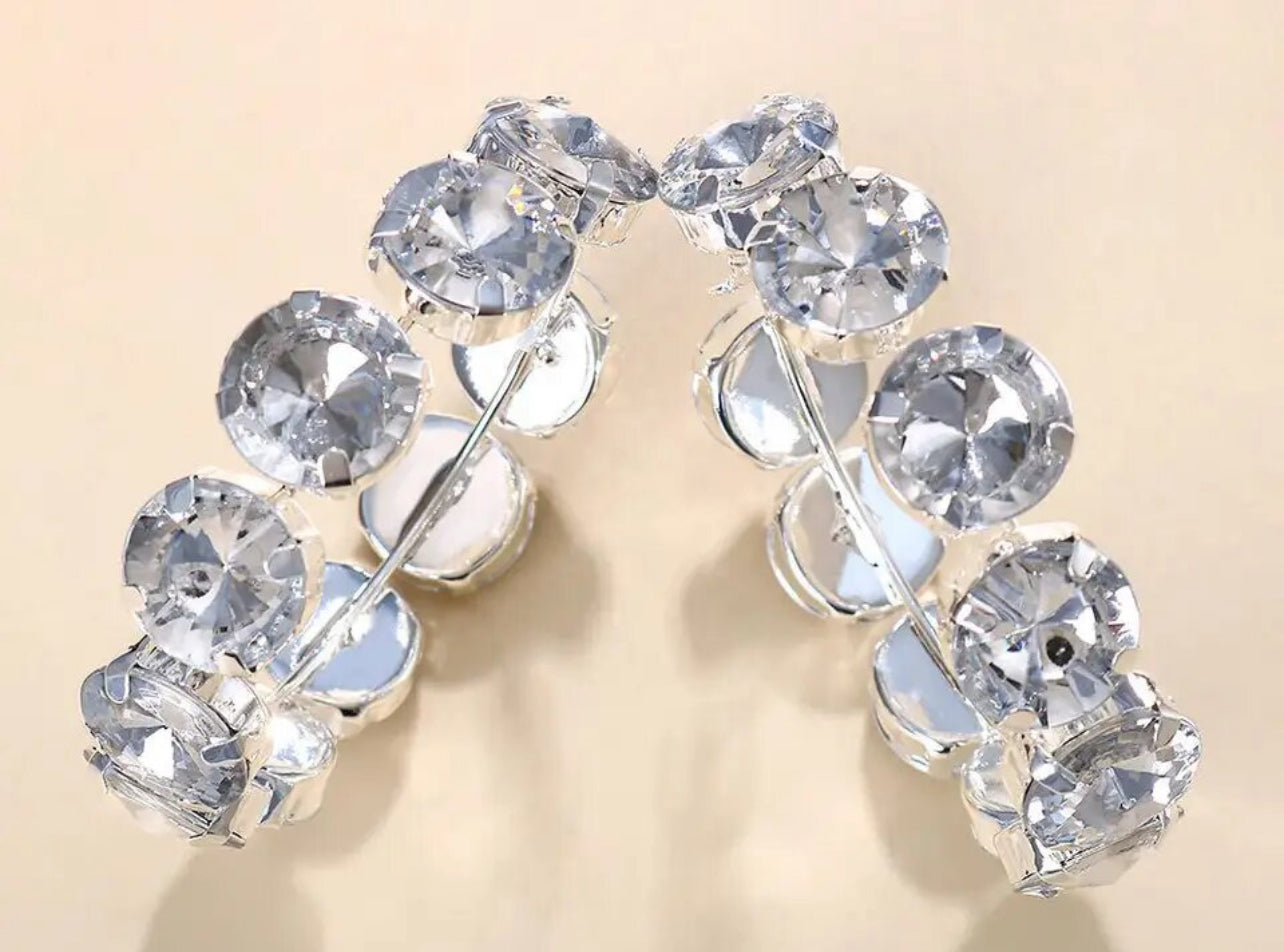 Big Rhinestone Hoop Earrings