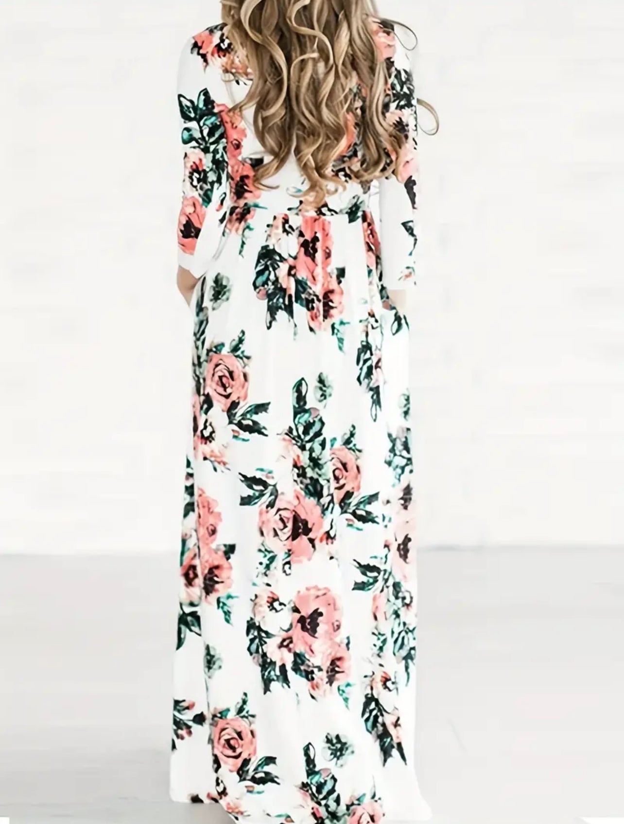 Elegant Floral Print High Waist Maxi Dress 🌷