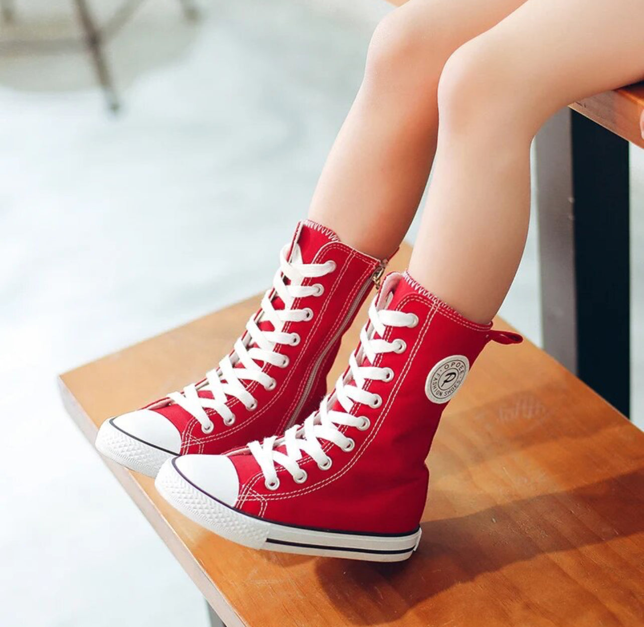 Trendy Solid High Top Skate Shoes With Side Zipper