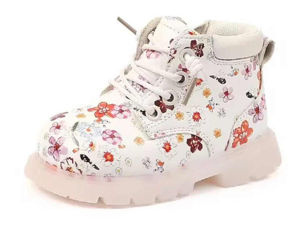 “2024 Daisies” New Baby Leather Flower Ankle Boots, Girls