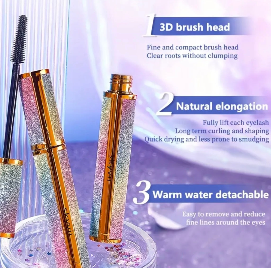 Starry Sky Waterproof Mascara for Long, Curly, and Thick Eyelashes