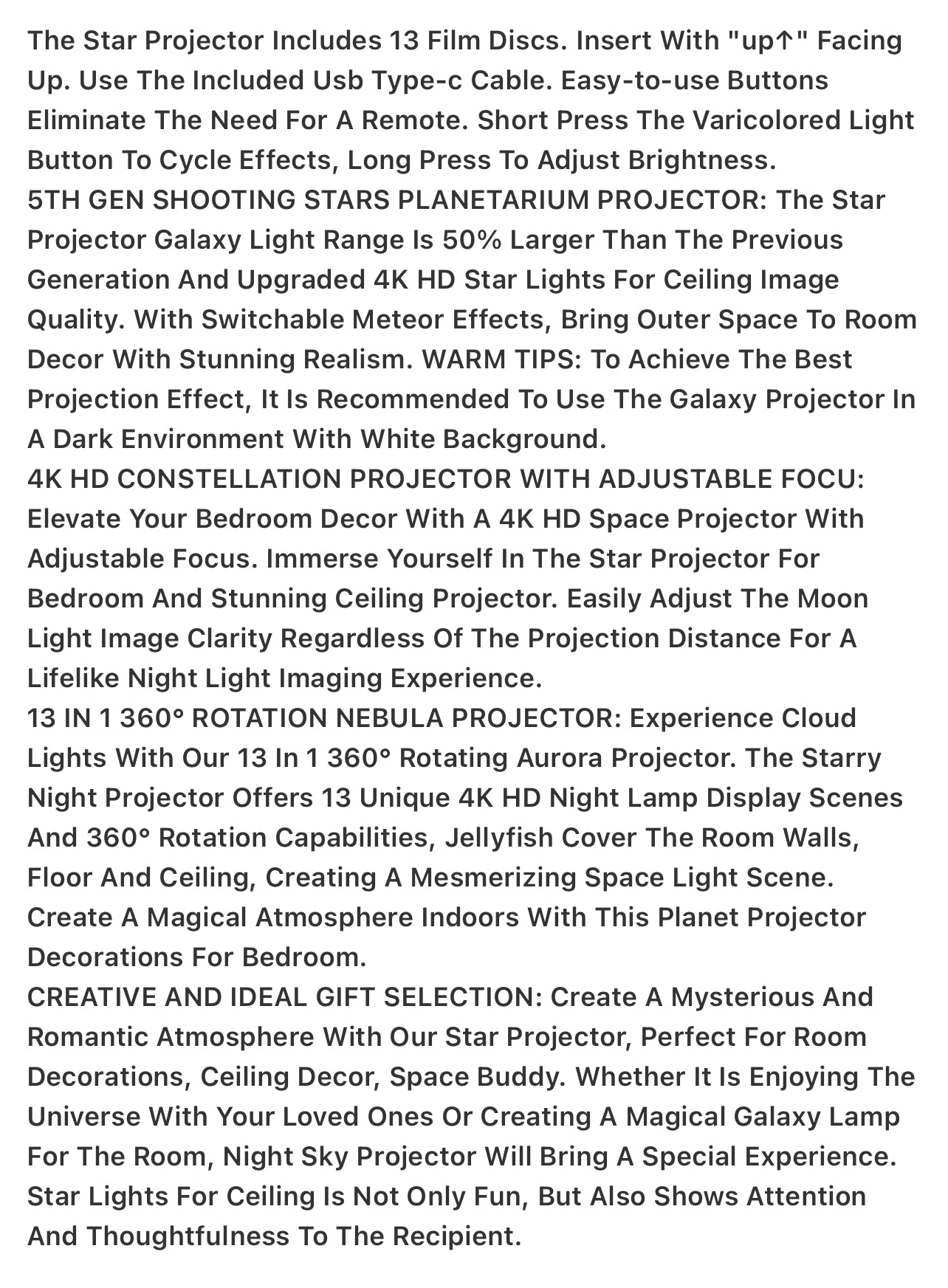 [5/6th Gen Upgraded] Planetarium Galaxy Projector, 13 In 1 Star Light Projector Starry Night Light With Dynamic Meteors, 360° Rotation Nebula