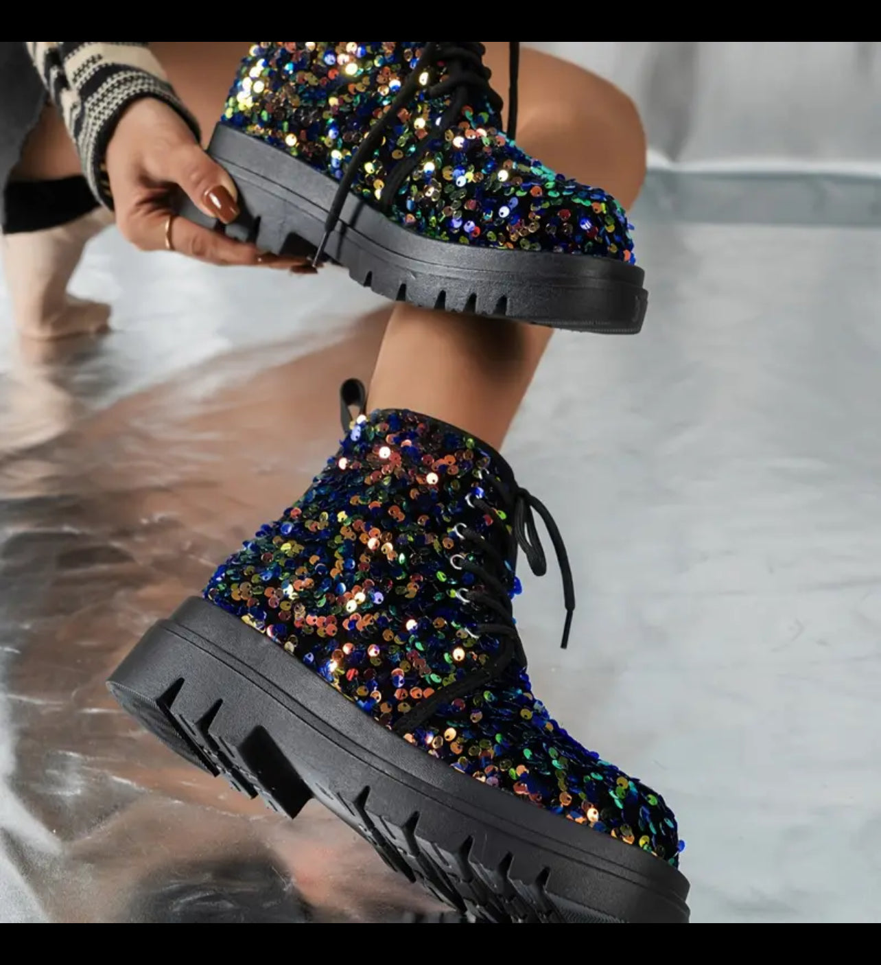 Çizme Glitter, Sequence High Tops, Femra