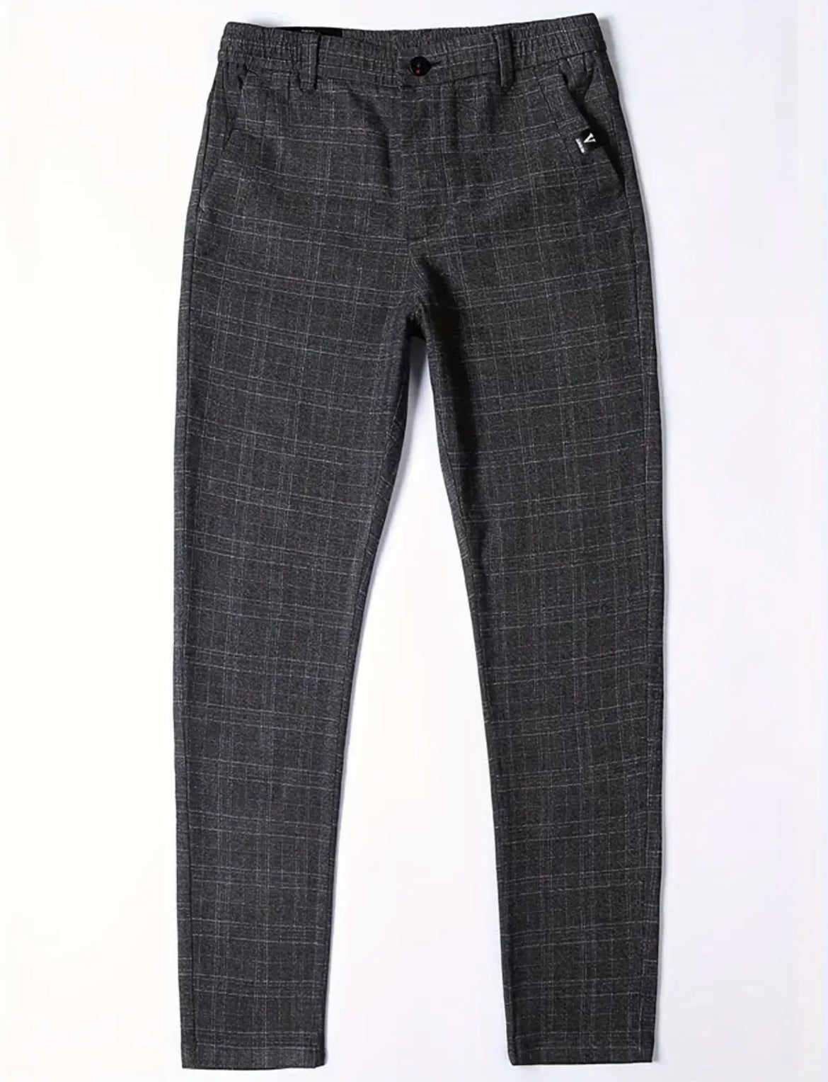 Retro Plaid Slacks, Elegant Dress Pants For Business Banquet