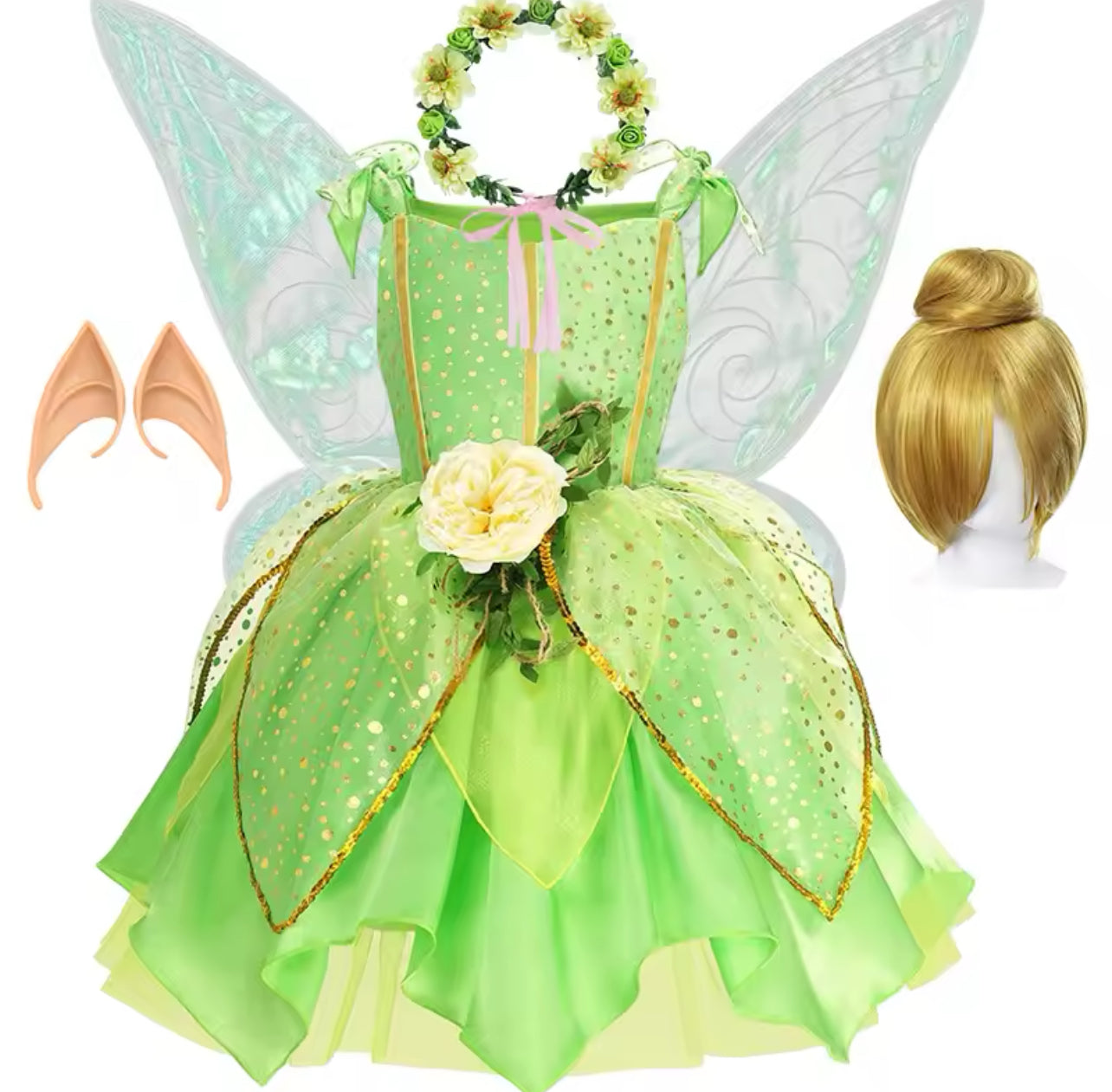 Kostum për vajzat Fairy Tinker Bell Party, Dresses Princess Fancy