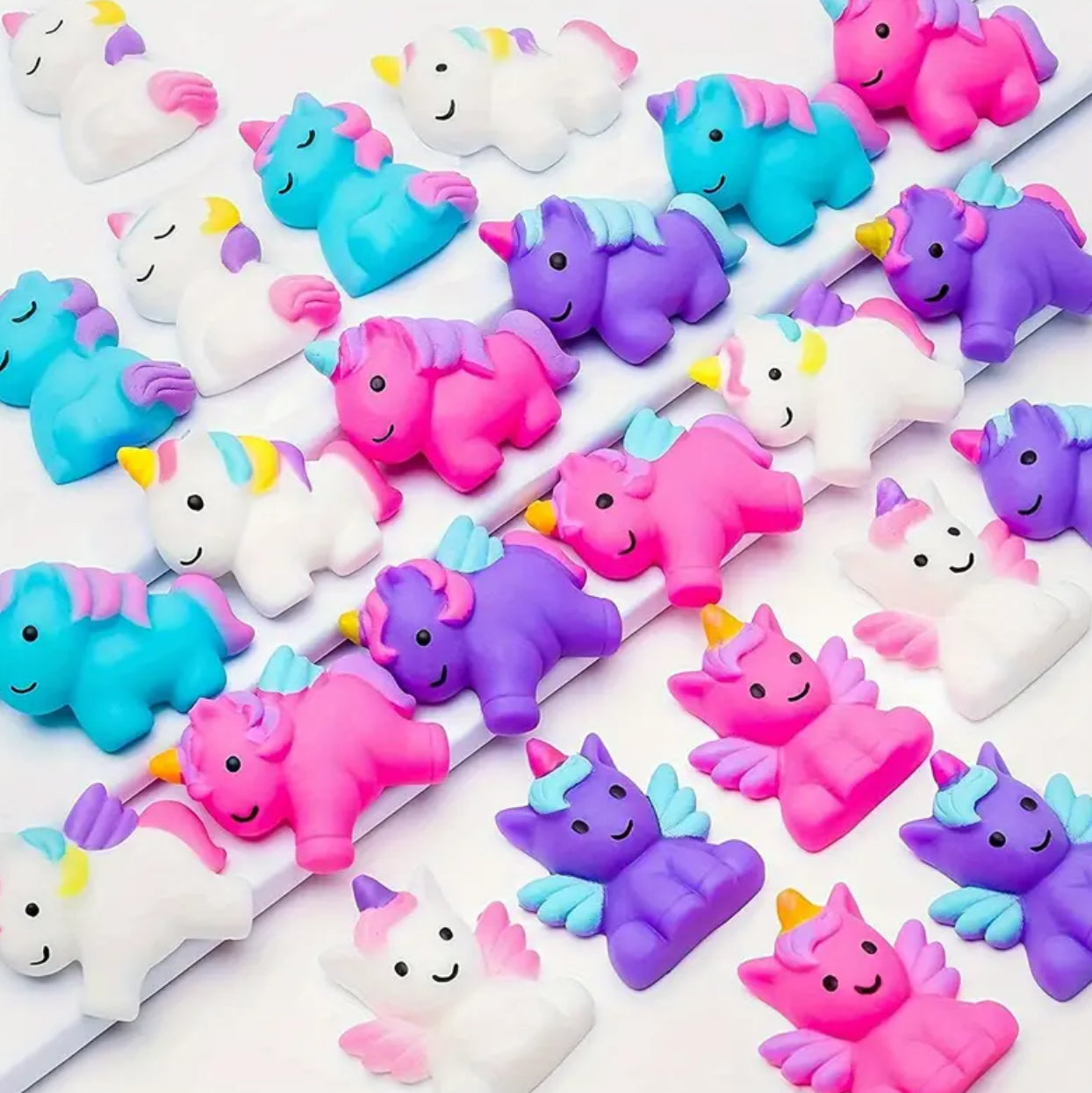 Unicorn-Themed Stress Relief Kit: 10 Squishy Toys + Luminous Stickers, Perfect For Party Favors