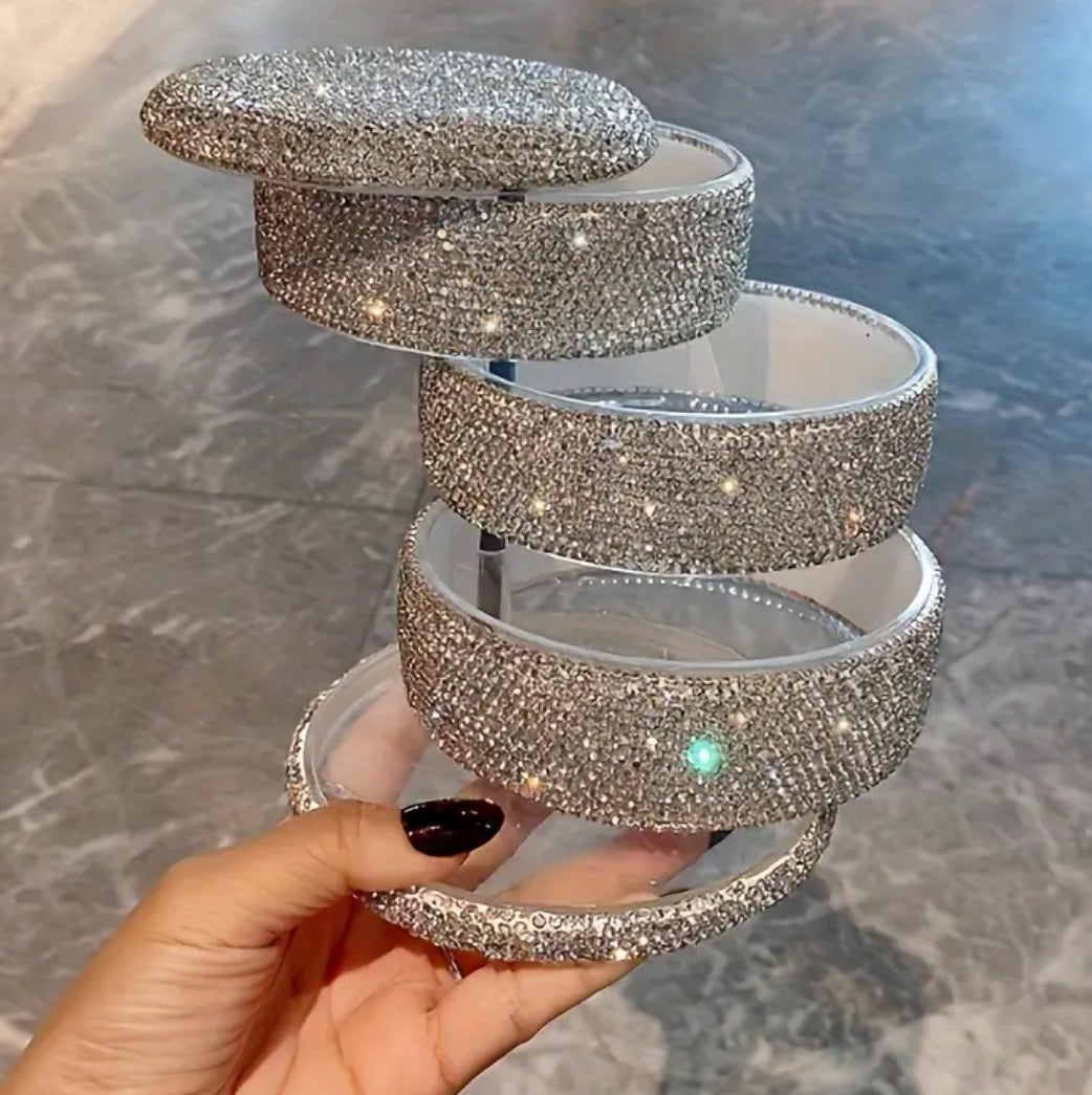 “Diamonds Are A Girls Best Friend” Exquisite Rotating Jewelry Box With Artificial Diamonds, Desktop Decoration, Jewelry Organizer