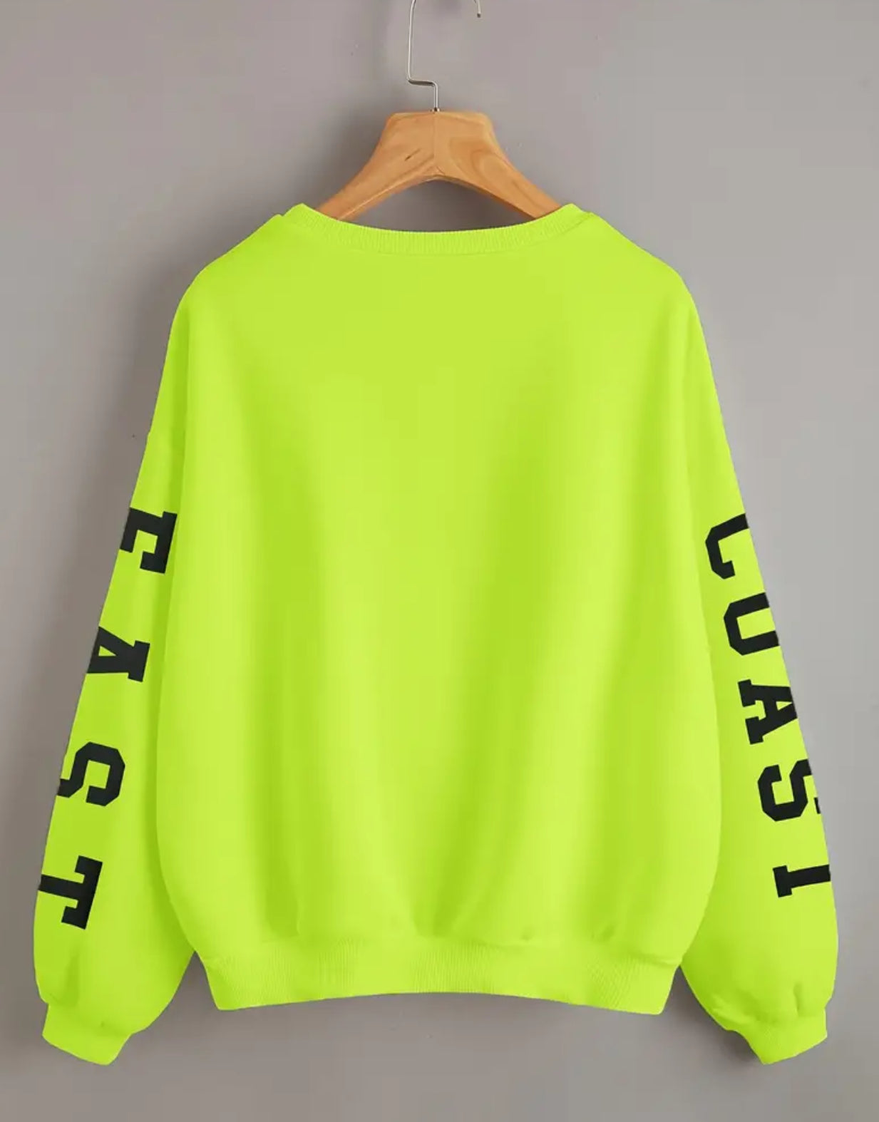 “Neon U EC” Pullover Sweatshirt, Casual Long Sleeve Crew Neck Sweatshirt Street Wear Fashion