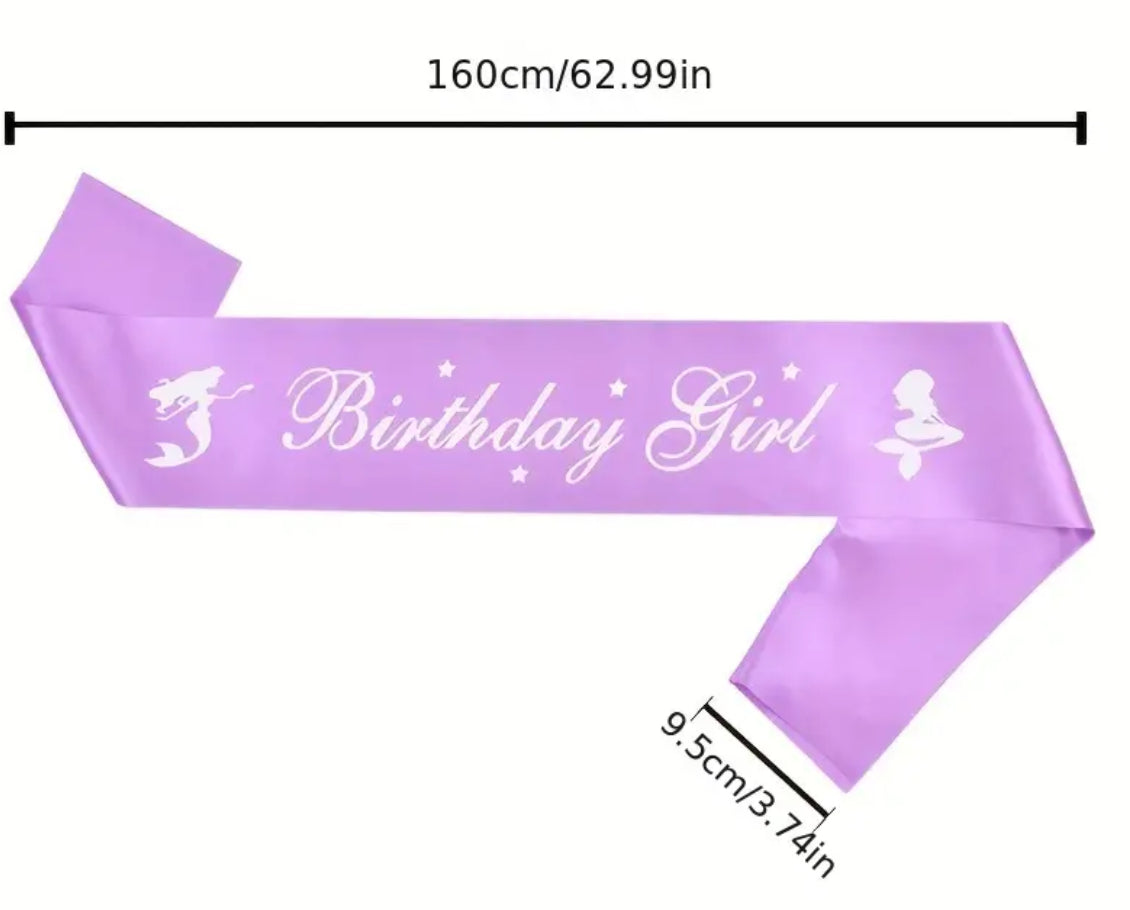 Mermaid Crown + Birthday Shoulder Sash