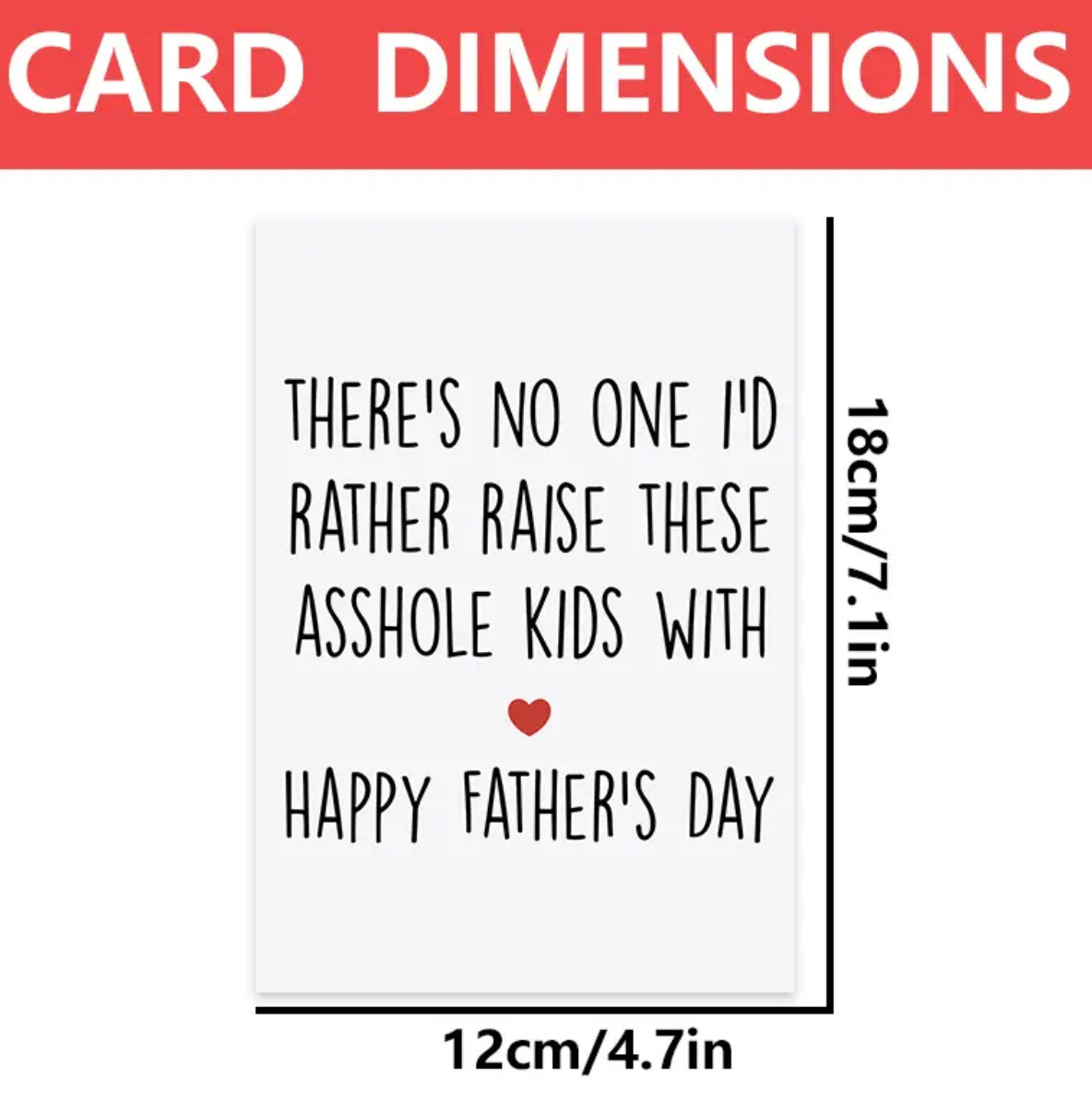 1pc, Funny Father's Day Card with Envelope