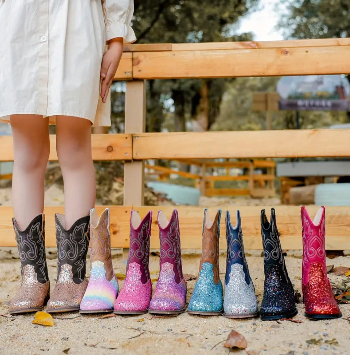 “Shiny Sequin” Girls, Cowgirl Boots