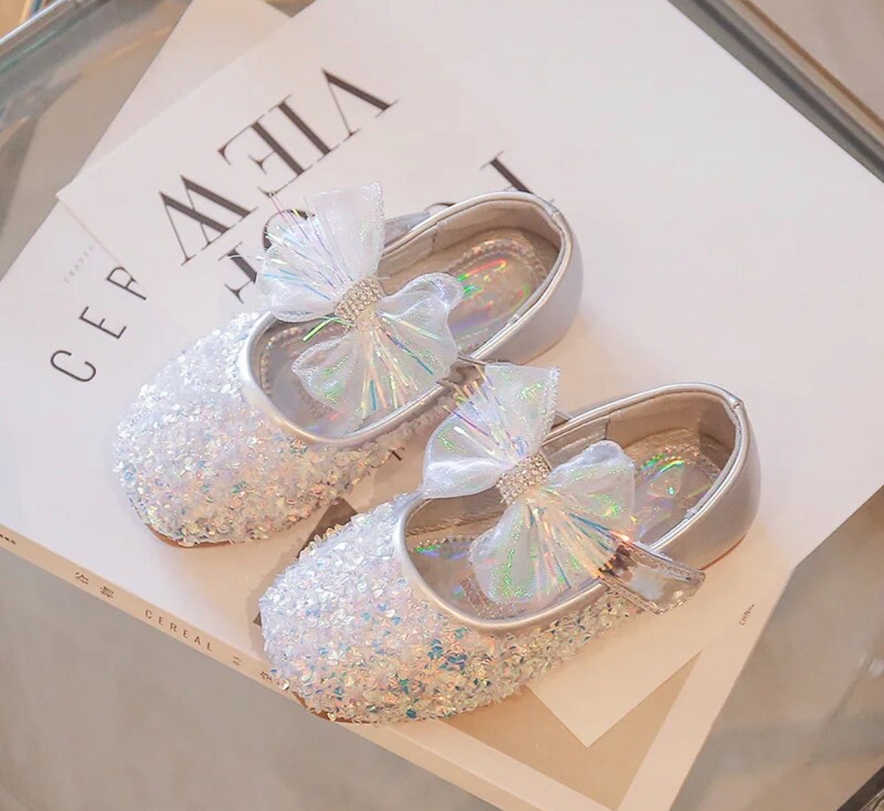 Zapatos planos con lazo de princesa y diamantes de imitación