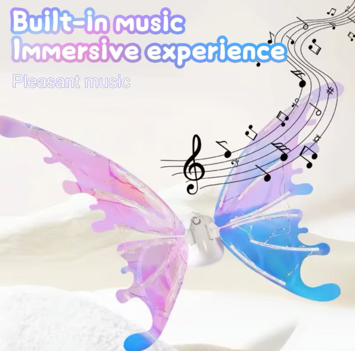 Luminous LED Fairy Wings, Color Changing LED Lights & Music