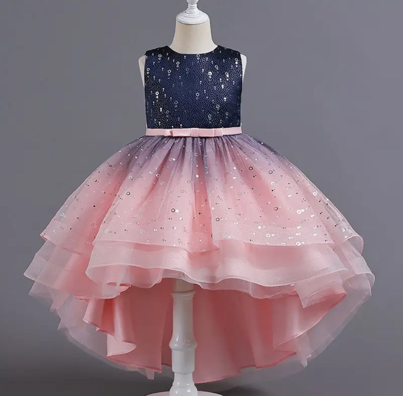 “Ombré Pink” Sequins Sleeveless Princess Dress