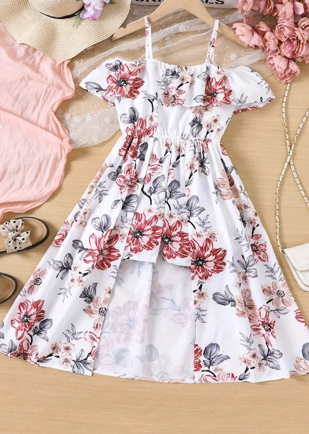 “Charming Summer” Floral Girls' Jumpsuit