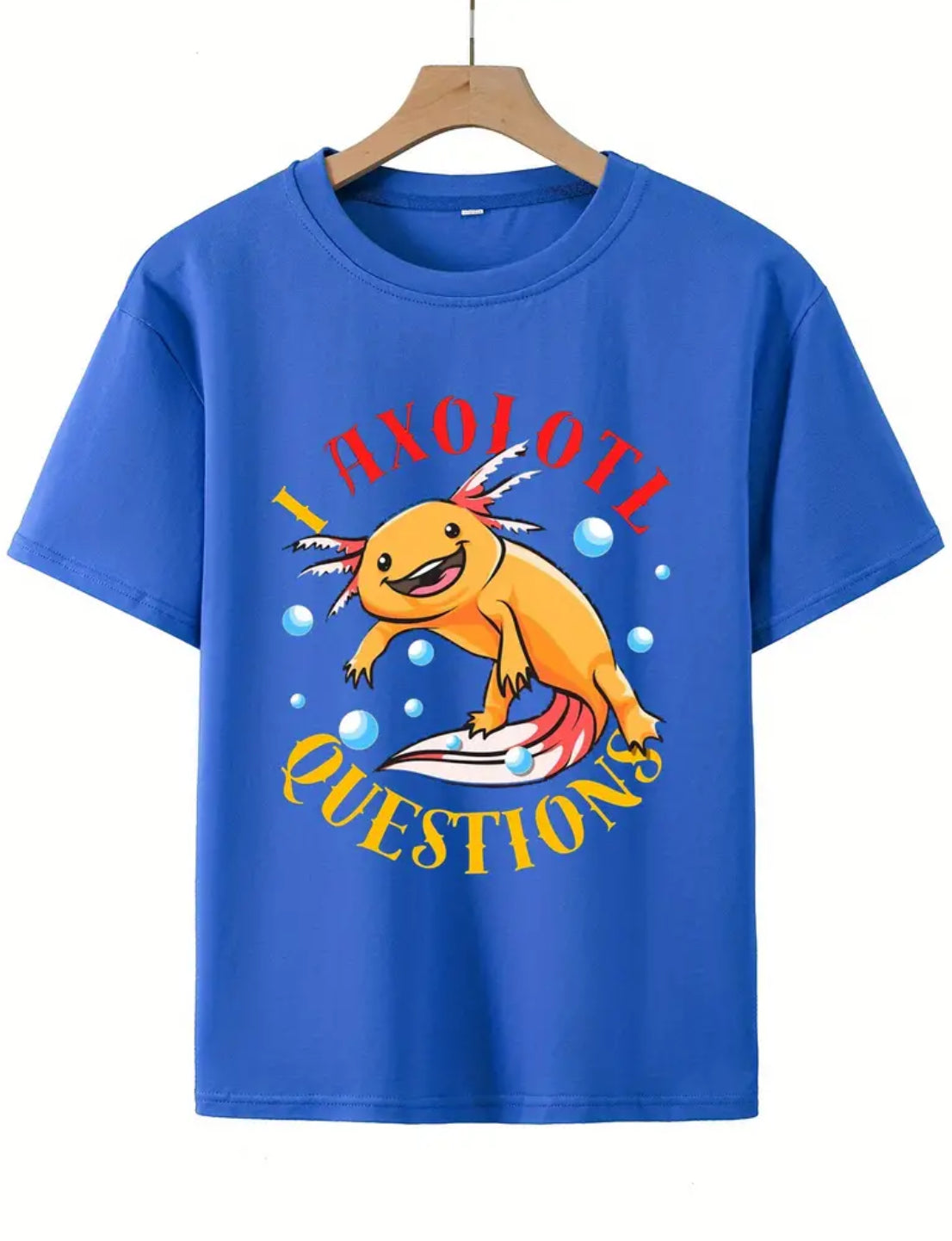 Camiseta informal de manga corta para niño y adolescente “I Axolotl Question”