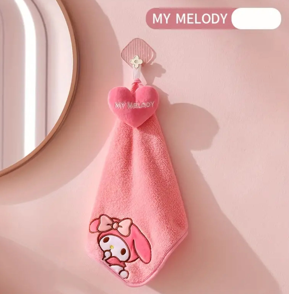 Sanrio “Hello Kitty & Friends” Hanging Coral Velvet Hand Towel