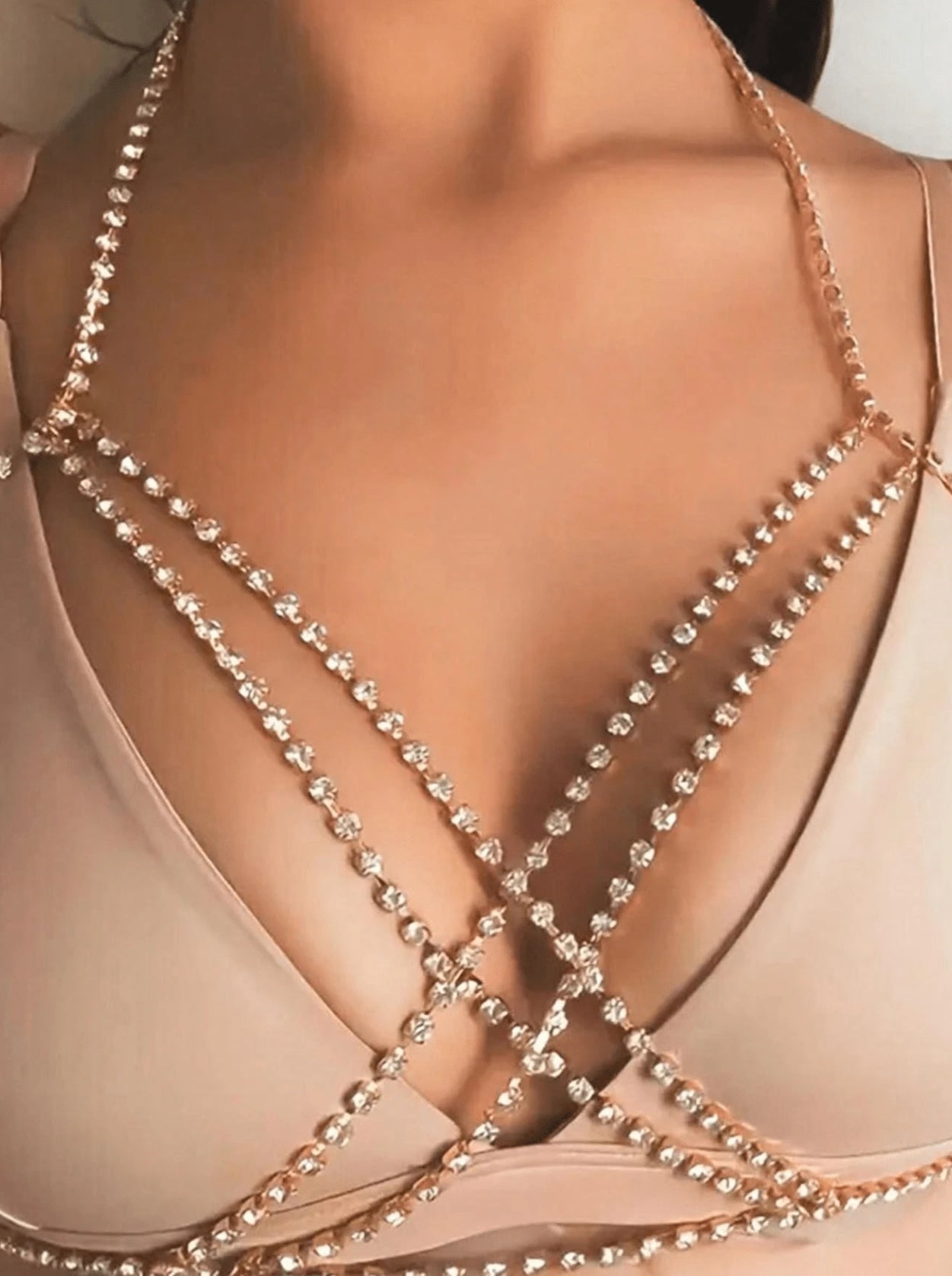 Sexy Rhinestone’s Bra Chain Accessory, Women’s