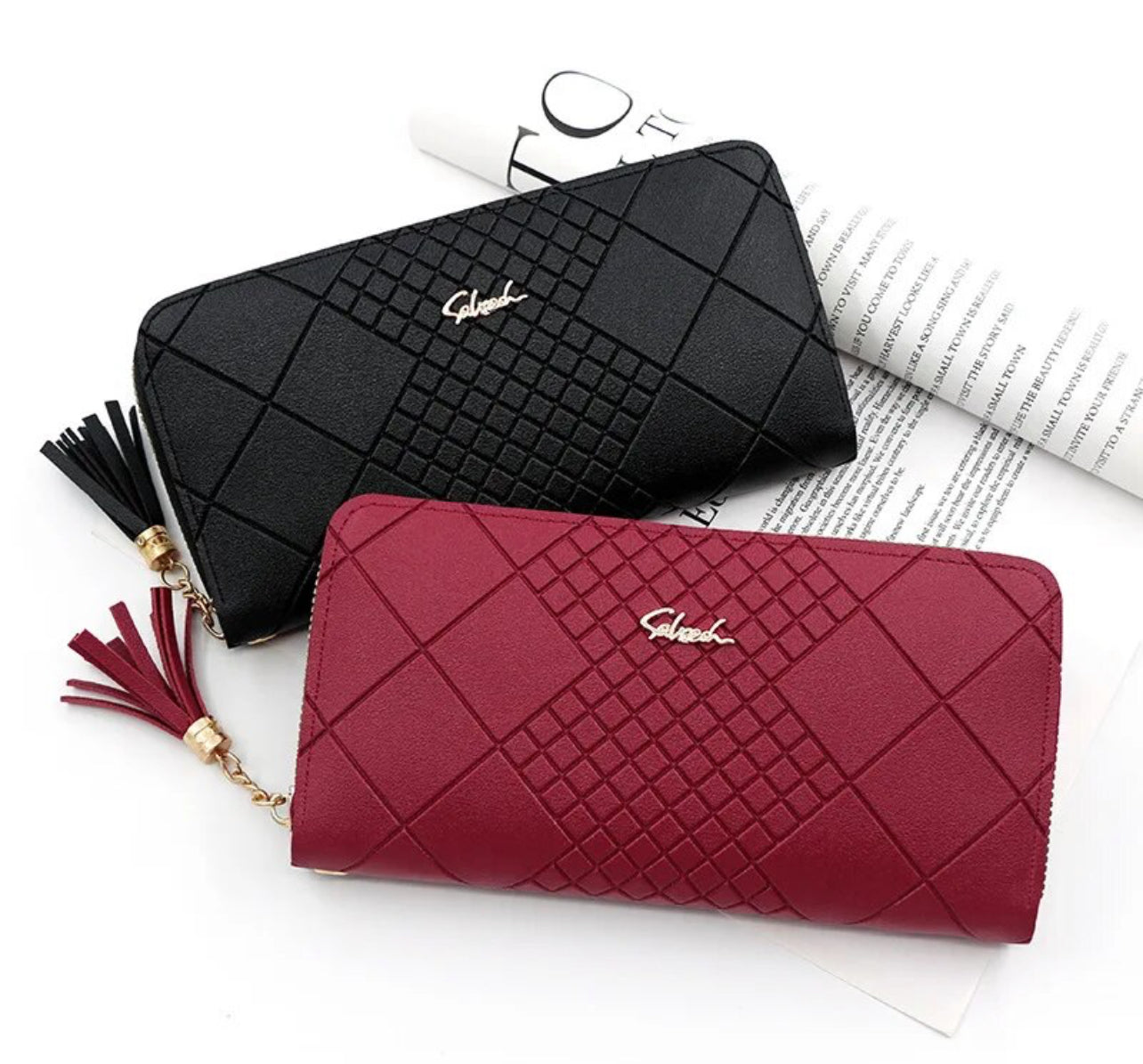 Modern Wristlet, Faux Leather Clutch Wallet