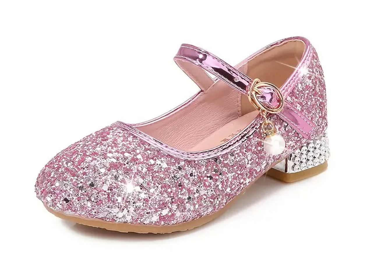 “Stunning Sequin Princess” High Heel Shoes for Girls, Lightweight