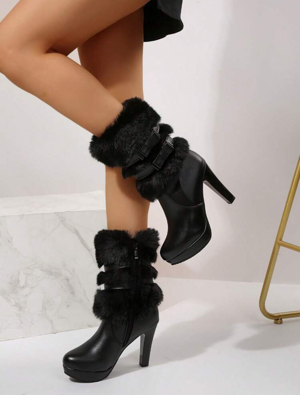 “Chic Bows” Side Zipper Elegant Boots, Mid-Calf, Pointed Toe, Slim Heels