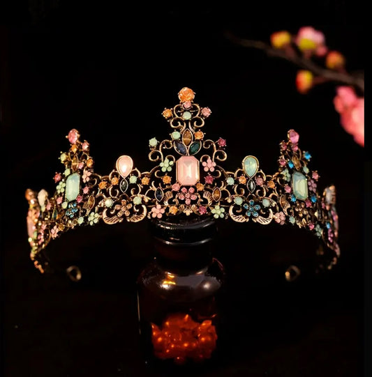“Luxury” Multicolor Rhinestone Birthday Vintage Crown