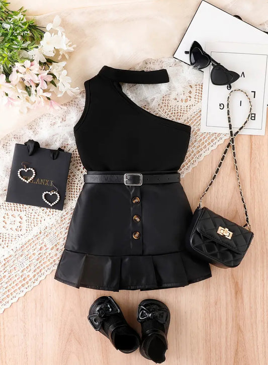 Cool Girls Chic Irregular Top & Fishtail Skirt Two-piece Set Street Summer Outfit