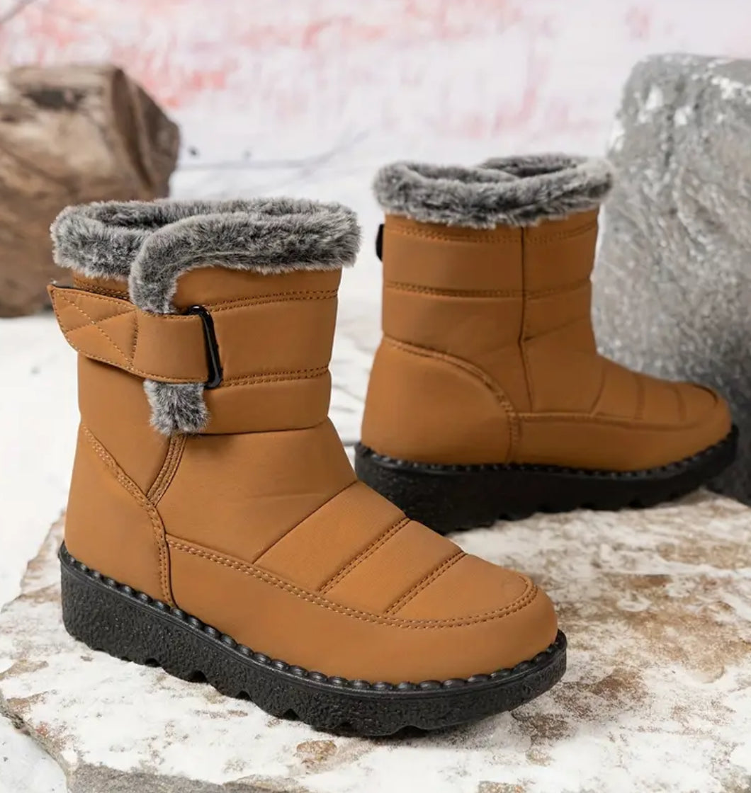 “Canada Winter” Non-Slip, Hook-and-loop Fastener Closure, Warm Fleece Lining, Wedge Heel