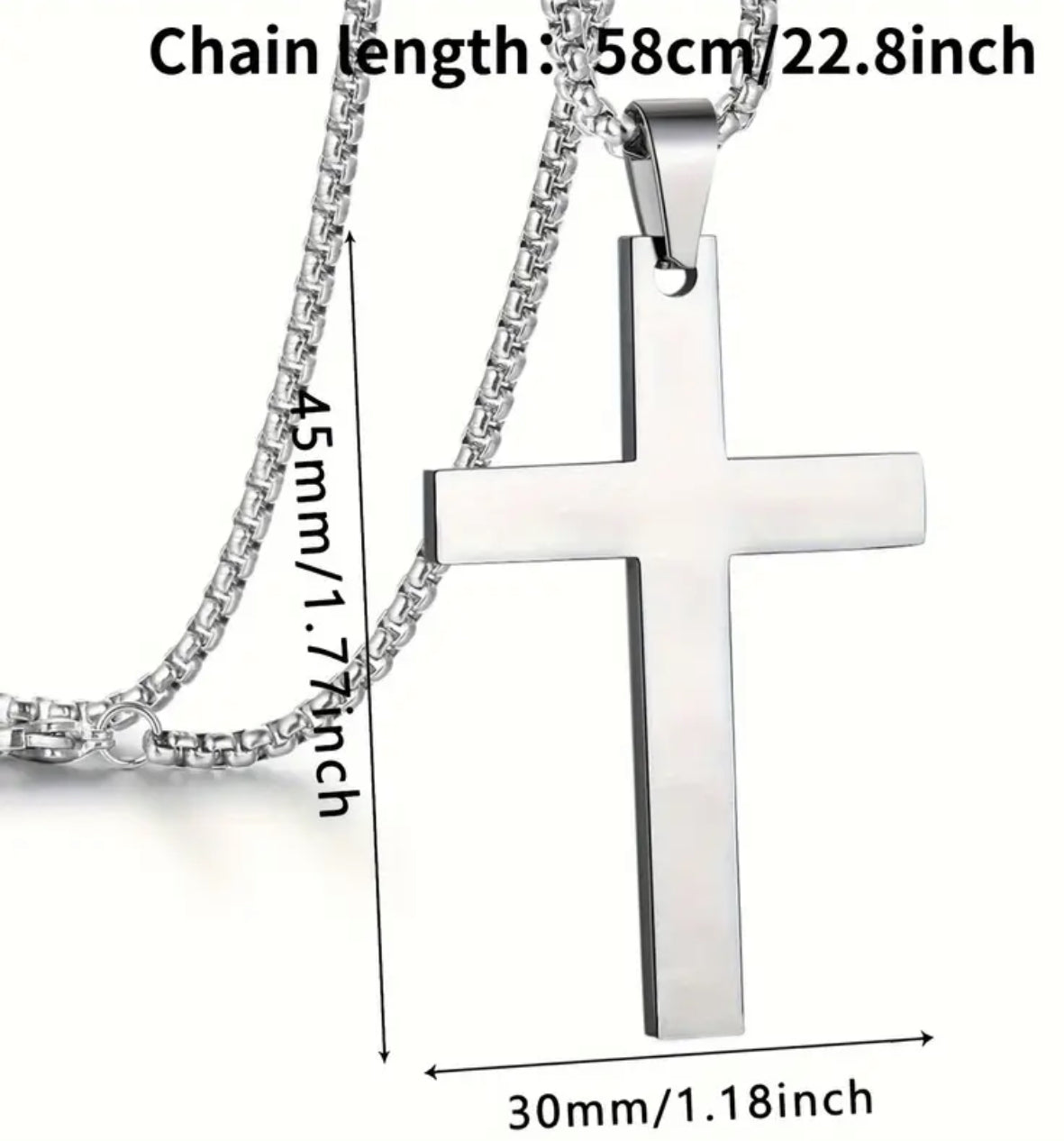 Men's Stainless Steel Cross Pendant