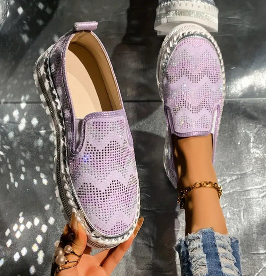 ‘Sparkling Daze’ Slip On Women’s Loafers