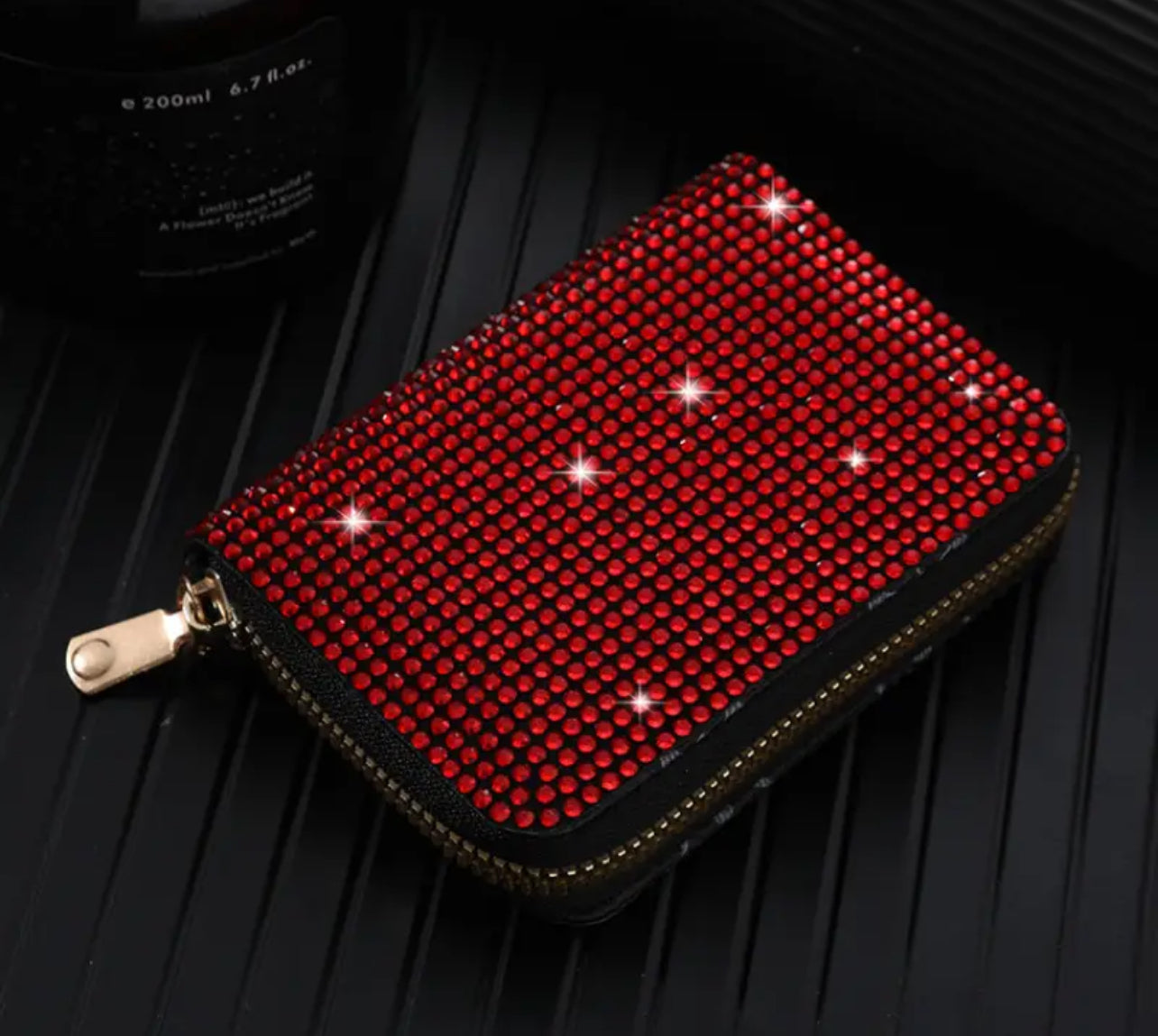 Women Card Storage Bag Stylish Coin Purse Rhinestone Small Wallet for Women Zipper Change Card Holder Wallets