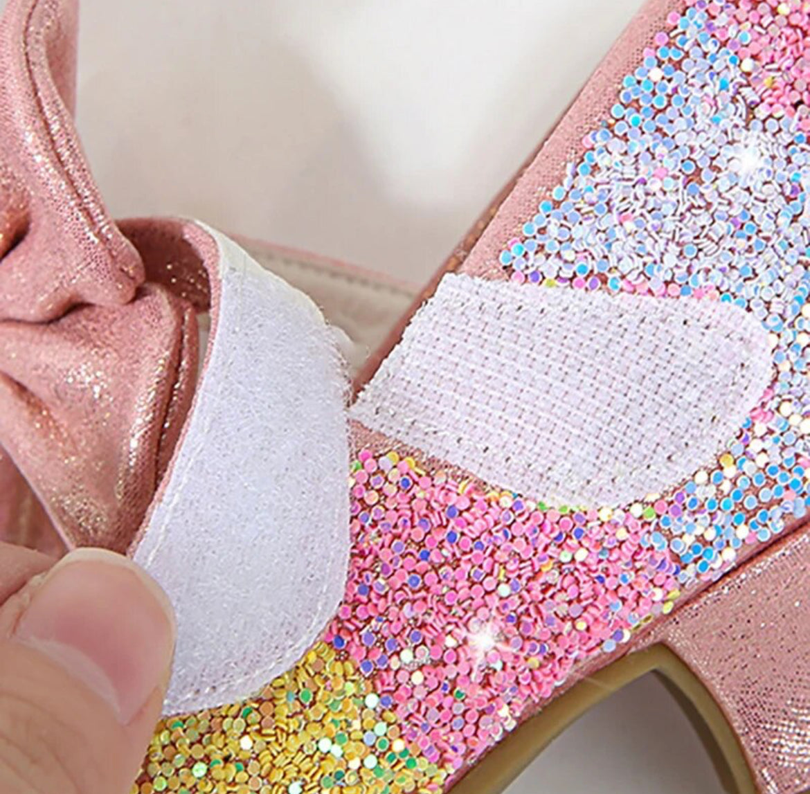 Rainbows, Oh My! Round-Toe Princess Glitter Heels