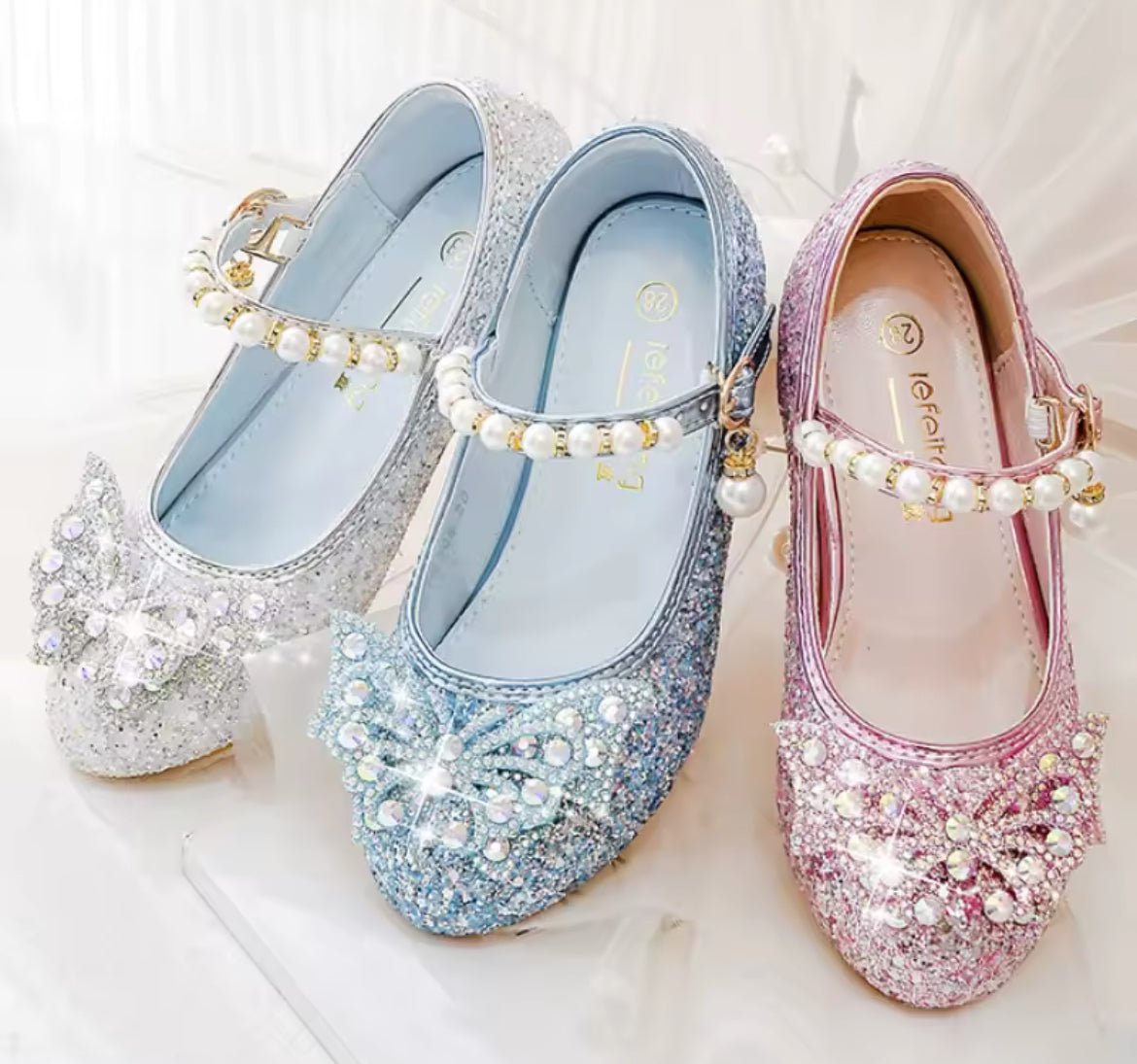 Butterflies & Glitter Crystals Girls Shoes