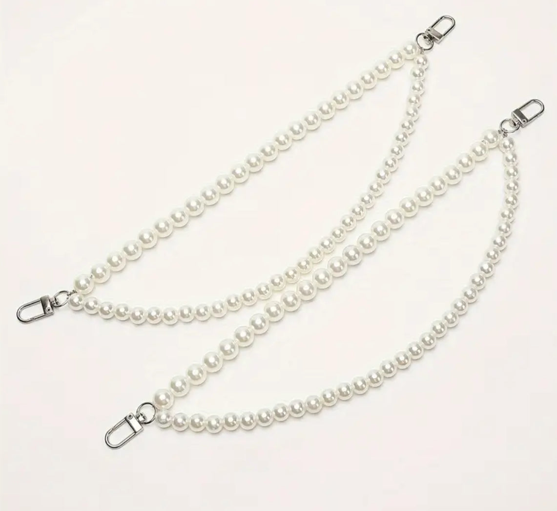 2pcs Pearl Chain for Boots, Elegant Shoe Accessories