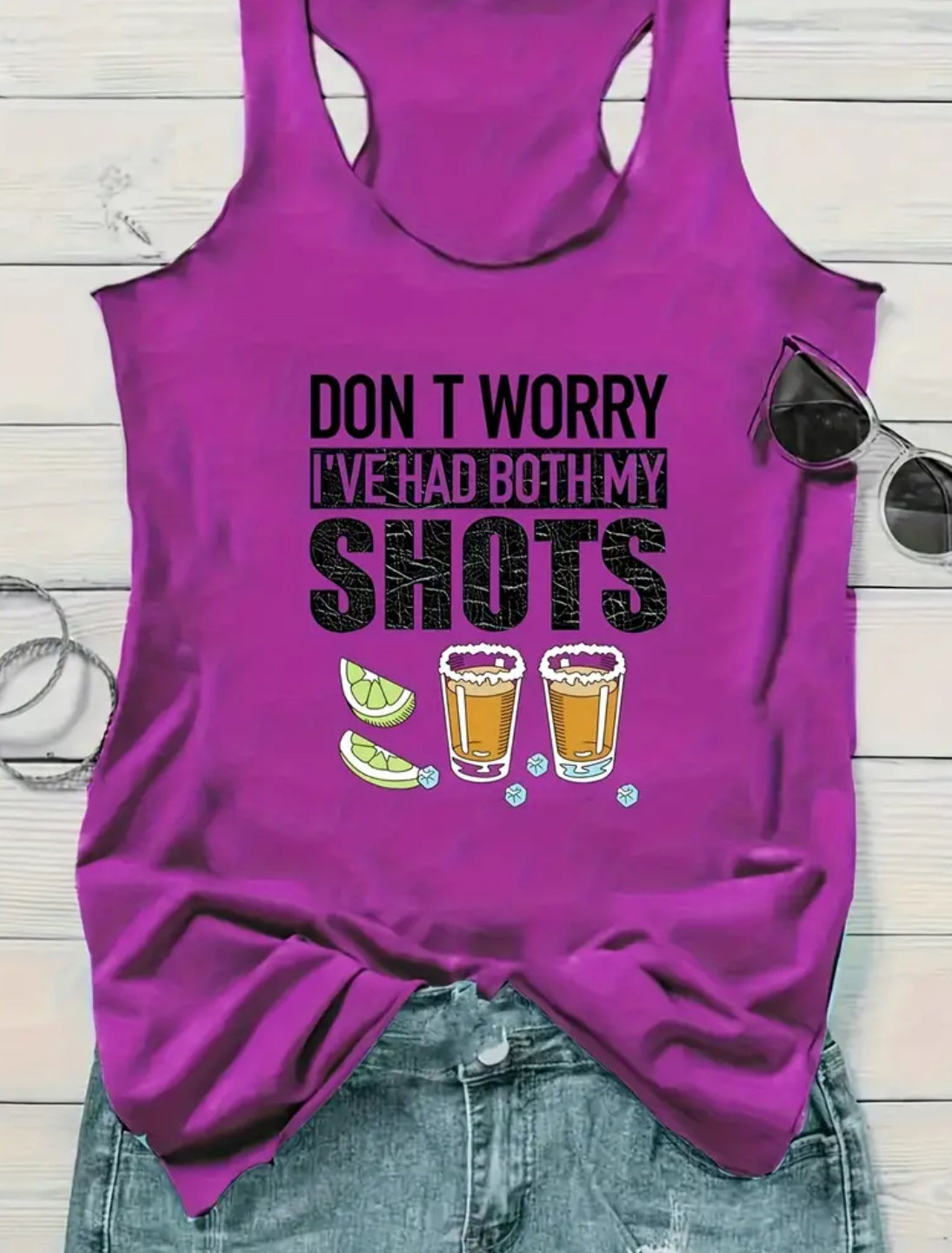 “Don’t Worry, I’ve had both shots” Loose Tank Top, Women’s