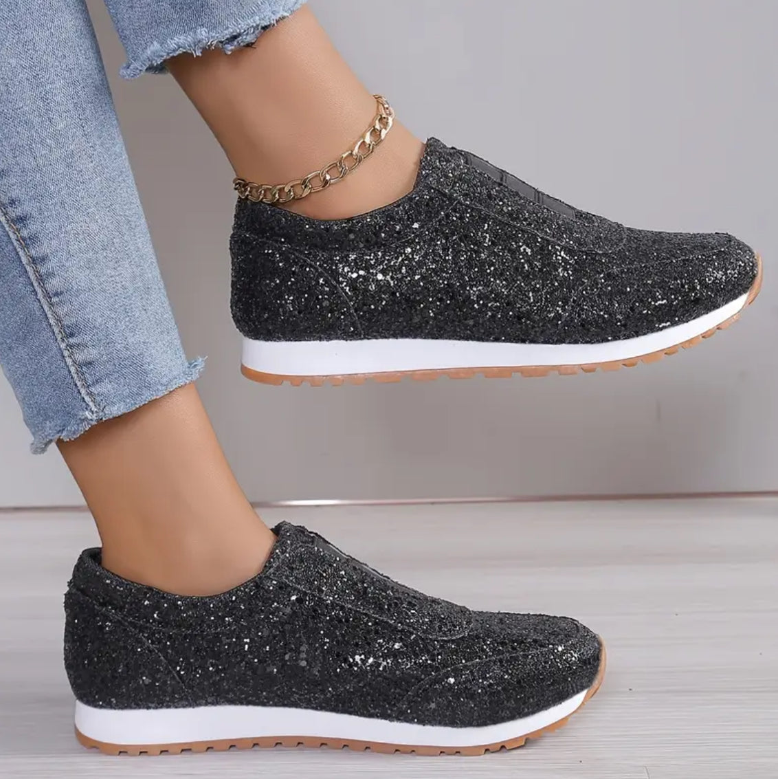 “Ladies' Sparkly” Lightweight Casual Sneakers