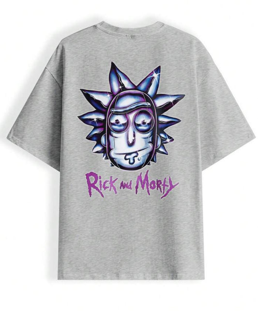 Camiseta informal de gran tamaño con el personaje de dibujos animados “Rick y Morty” para hombre