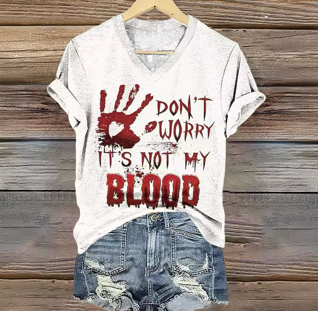 Women's I'm Fine Bloody T Shirt Shirt, Casual Style