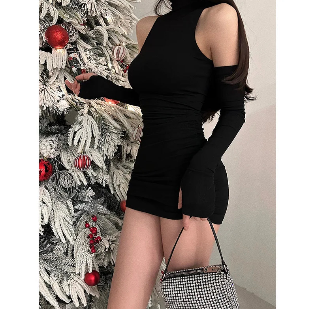 Women's Mini Dress with side Sleeve